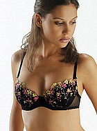 Bra with floral embroidery