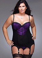 Long bustier with padded cups, plus size