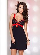 Romantic nightdress with embroidered roses