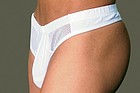 Male thong with mesh panels