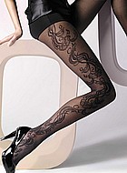 Pantyhose in fishnet with swirl design