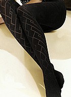 Tights with square pattern