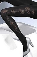 Tights with graphic flowers
