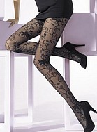 Pantyhose with swirling flowers