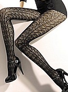 Tights with woven circles
