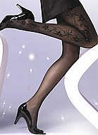Pantyhose with sparkling flowers
