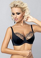 Bra with open rose lace design