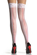 Stockings with printed heart back seam