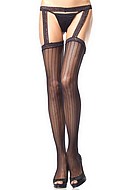 Stockings with lace attached garter