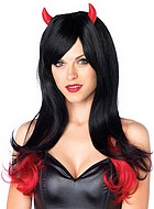 Long devil wig with horns