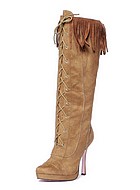 Knee-high lace-up boot