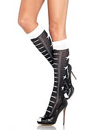 Faux lace up atthletic star knee highs