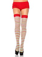 Thigh high stay-ups, colorful stripes