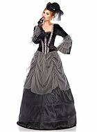 Mina Harker from Dracula, costume dress, satin, ruffles, wrinkled mesh, velvet