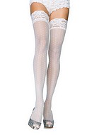 Stay up stockings with polka dots, plus size