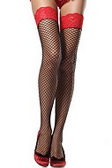 Stay up stockings with contrasting lace, plus size