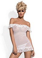 Chemise in sheer mesh and lace