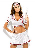 Nurse costume with pleated skirt