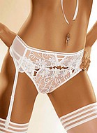 Thong panty with orcid embroidery