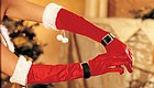 Long gloves with Santa detailing