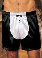 Boxer shorts in charmeuse tuxedo