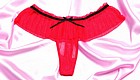 Thong panty with pleated skirting