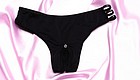 Thong with open front and rhinesone detail