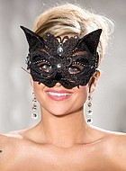 Sequin and glitter venice cat mask