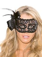 Floral re-embroidered lace mask