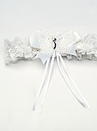 Leg garter with venice lace butterfly