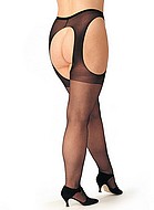 Panty hose in suspender style, plus size