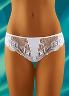 Hipster panty with embroidered swirls