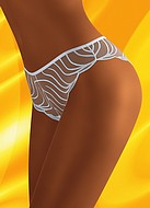 Thong panty with metallic lines