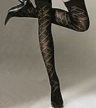Stockings with diamond cut-out pattern
