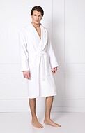 Men's bathrobe, long sleeves, pockets, sash, shawl collar