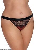 Romantic cheeky panties, tulle, lace inlay, sheer back, plus size