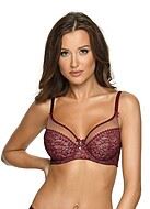 Exclusive bra, sheer inlays, floral lace, B to L-cup