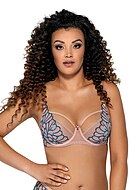 Soft cup bra, sheer mesh, embroidery, B to J-cup