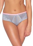 Brazilian panties, sheer inlays, floral lace, cheerful colors