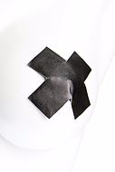 Self-adhesive nipple cover/patch, faux leather, cross