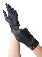Wet look wrist gloves