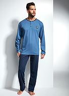 Men's top and pants pajamas, long sleeves, buttons