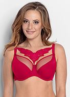 Full cup bra, mesh, decorative details, B to L-cup