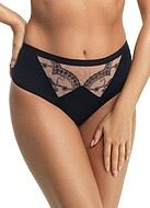 Beautiful briefs, embroidery, mesh inlay, plain back, M to 4XL