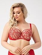 Romantic big cup bra, tulle, lace embroidery, D to L-cup
