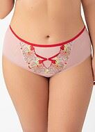 Beautiful panties, embroidery, tulle inlay, colorful flowers