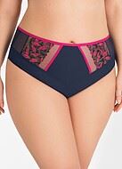 Romantic high waist panties, embroidery, tulle inlay