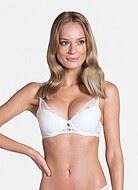Romantic push-up bra, sheer inlays, floral lace