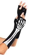 Fingerless gloves, skeleton