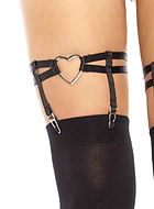 Garters, double straps, built-in garter belt strap, heart